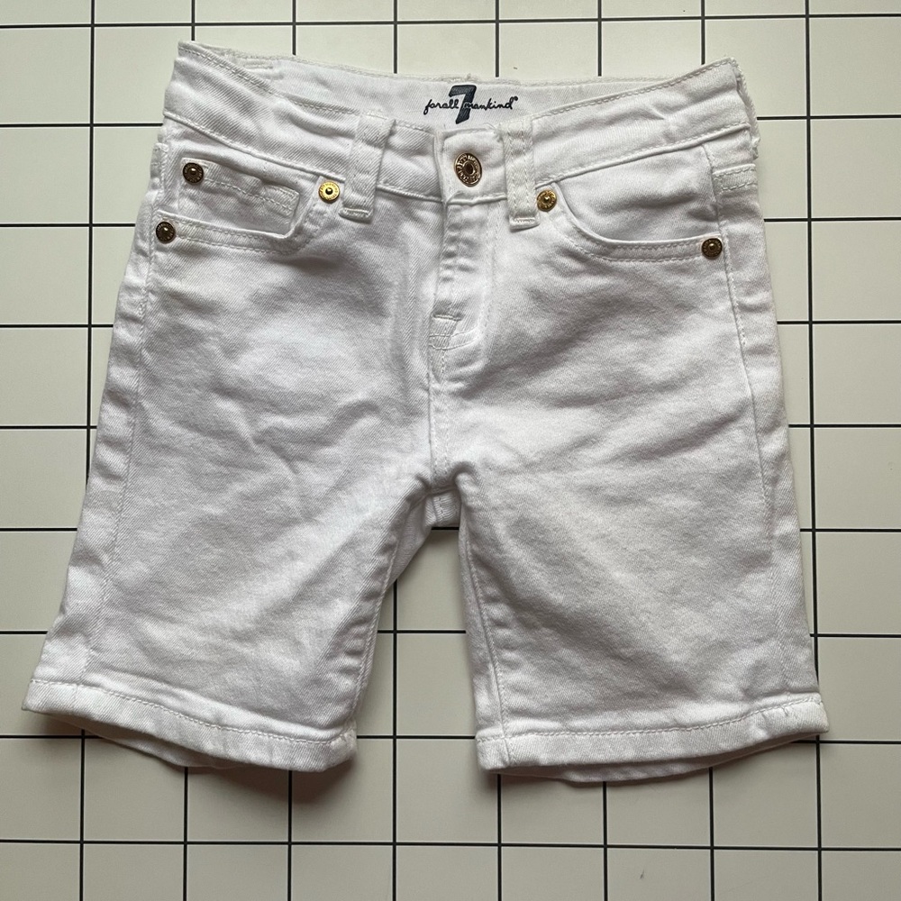 7 for all Mankind girls white denim shorts -size 6